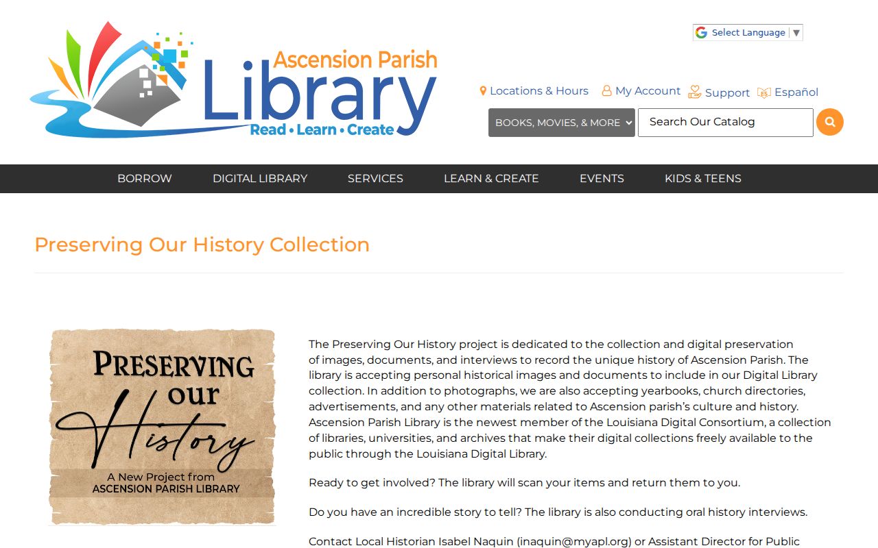 Prairieville city directory Voices of Ascension project