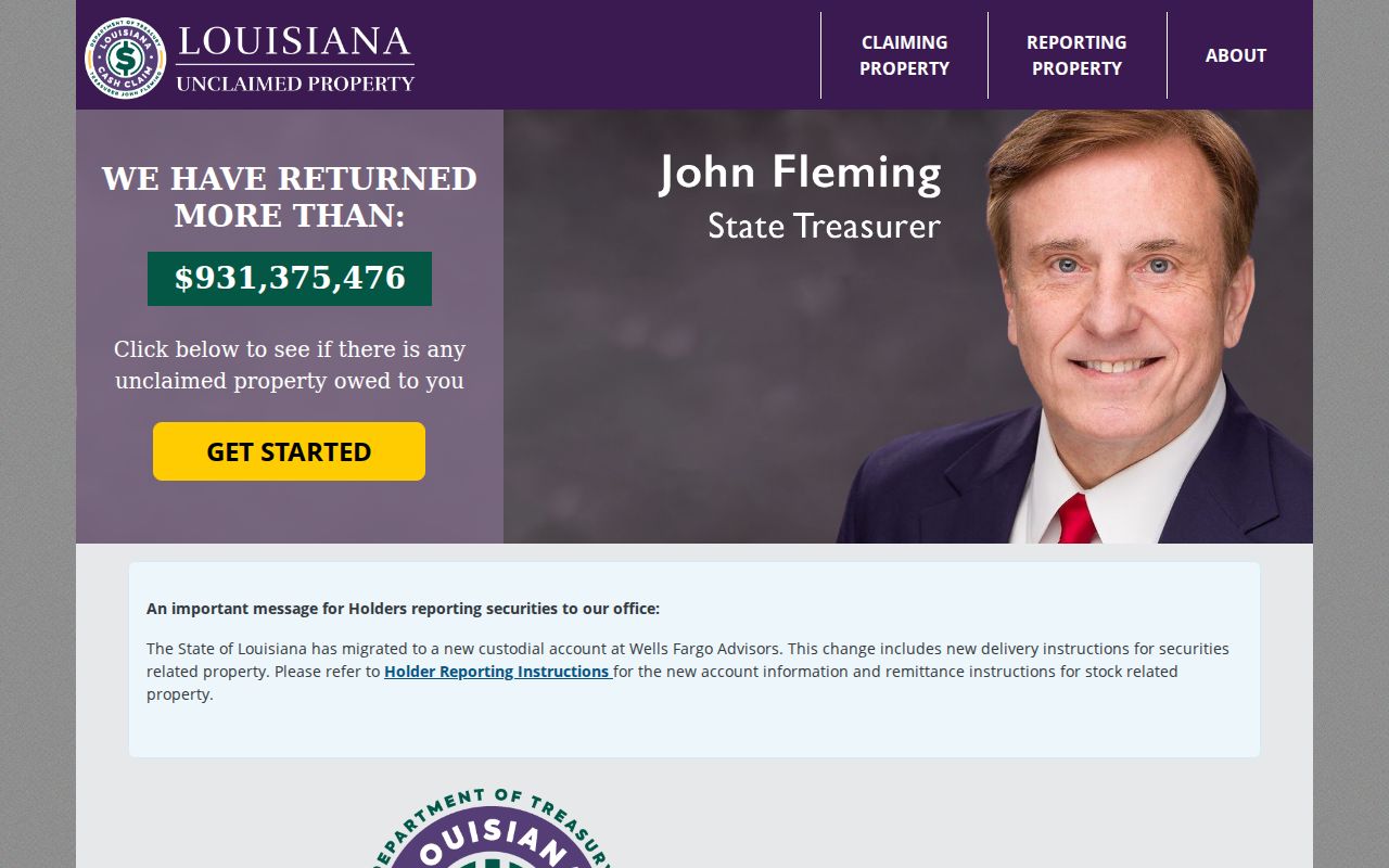 Louisiana unclaimed property search for Prairieville name matches