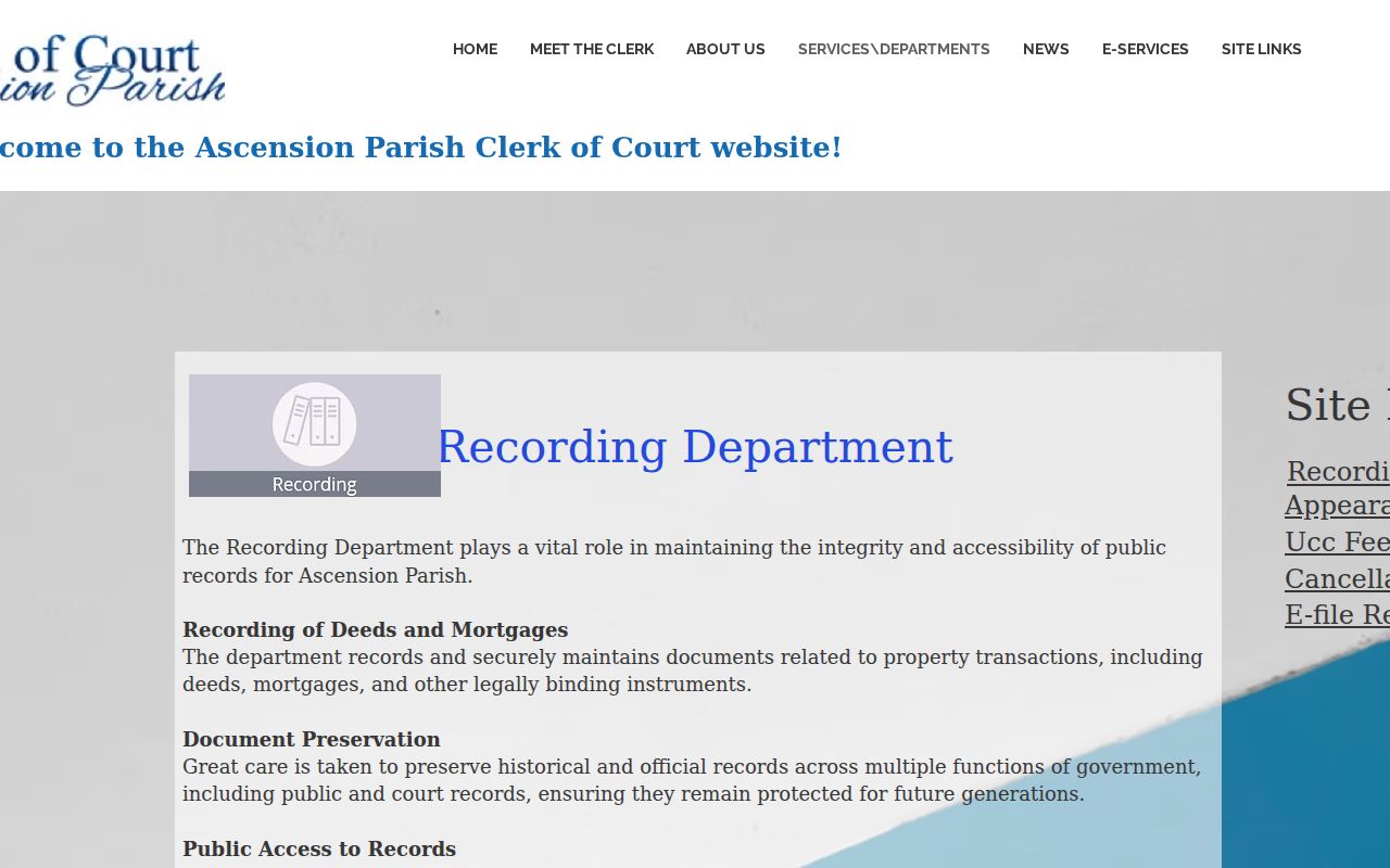 Prairieville street directory recorded deed and mortgage route